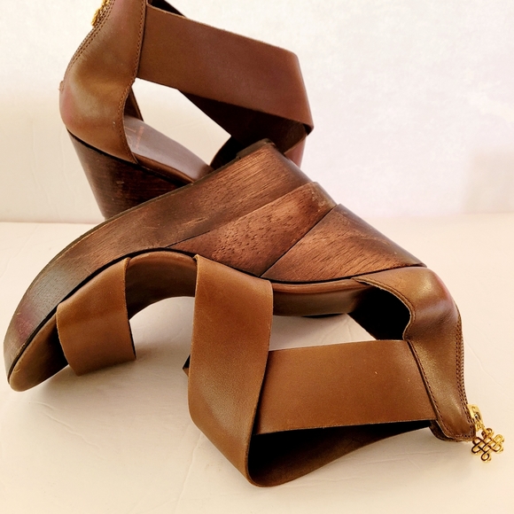 Diane von Furstenberg Opal Crisscross Wedge Sandal Sz 8.5 - Picture 2 of 12